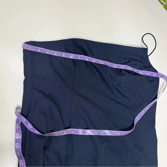 BHLDN navy Miranda crepe dress one shoulder size 16 - Picture 12 of 12